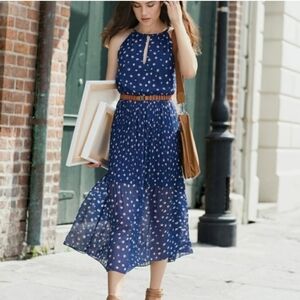 Maison Jules Blue Printed Midi Dress Size XXL